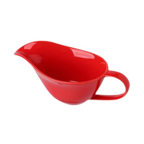 susiodeu Salsera de porcelana resistente, fácil de limpiar a mano o en el lavavajillas. Elegante salsera blanca porcelana para servir deliciosas comidas, rojo, 20 x 9 x 8 cm