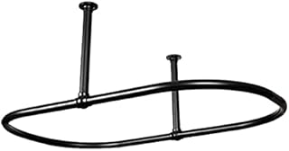 Luxury Oval Shape Shower Curtain Rail,(Free Curtain Rings) Large Bath Curtain Rod for Bathroom - Matt Black 1100 x 640 mm
