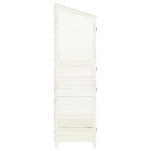Abri de jardin blanc avec toit étanche pour outils