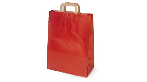 De Luca Industr.Grafica S.R.L. Shoppers Kermesse Rosso 24+10X32 X 20 Pezzi Sacchetti Carta Buste Regalo Acquisti Spesa