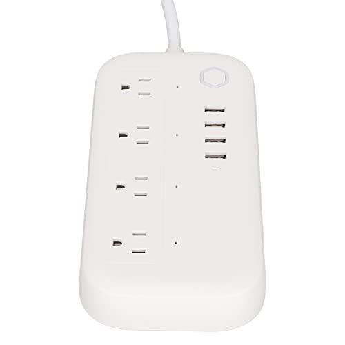 Luqeeg Protector eléctrico Smart Plug con 4 tomas controladas individualmente, 4 puertos USB y control remoto WiFi, material ABS miniatura 6