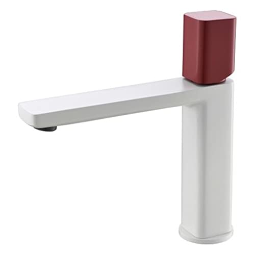 Mitigeur de lavabo rotatif blanc et doré idéal pour laver les cheveux