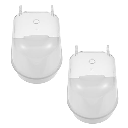 TOBBOMEY 2個 鳥風呂 池 鳥のお風呂用 水の特徴 鳥の水浴びのおもちゃ 屋外の鳥の水やり器 噴水 エイティブな洗面器 鳥の掃除道具 鳥の入浴用浴槽 ペットの鳥の浴槽 プラスチック 白い