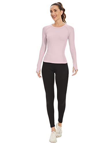 Image of MathCat Workout Shirts for Women Long Sleeve, Workout Tops for Women, Quick Dry Gym Athletic Tops，Seamless Yoga Shirts XS-XL Purple