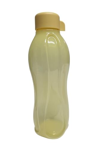 Tupperware To Go Eco 500 ml EcoEasy, bottiglia ecologica, forma quadrata, con chiusura a vite, adatta per bevande gassate (giallo pastello)
