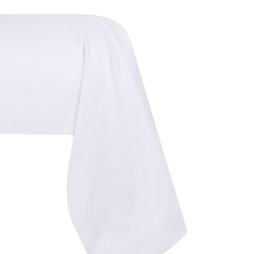STOF - Taie de traversin - Taille 45x185 cm - Qualité Percale de Coton - 100% Coton certifié Oeko-Tex - Couleur Blanc - Modèle Elysée - Linge de lit pour...