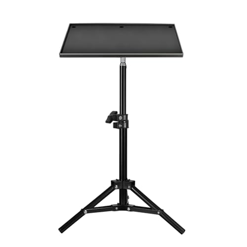 Bandeja de proyector con trípode de 55 cm y soporte de metal de 25 x 18 cm 2