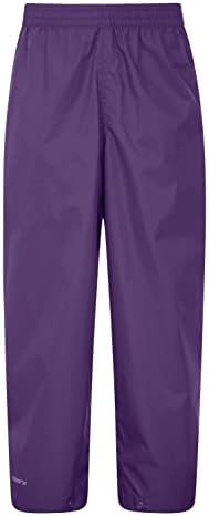 Mountain Warehouse Pakka Kids Waterproof Rain Pants -for Boys & Girls Purple 9-10 Years