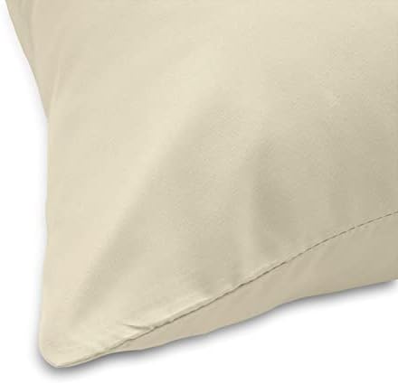 Imperial Rooms Pillow Cases 2 Pack Brushed Microfibre Pillow Covers (Cream, Pillow Cases 2 Pack)