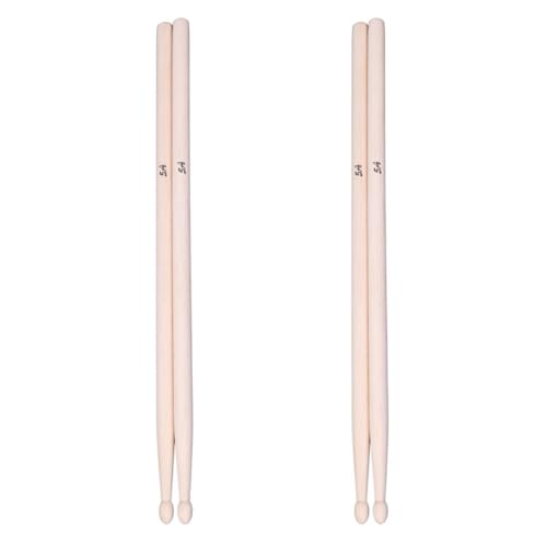 Baquetas de madera para batería 2 pares 41 cm beige miniatura 1