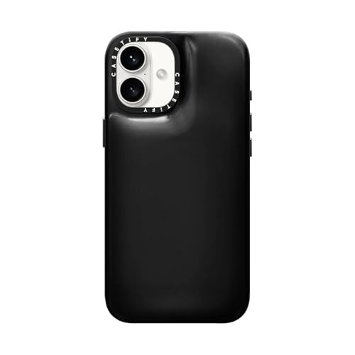 Coque iPhone 16 Plus CASETiFY Pillow Matelassée Noir Fantôme Inspirée du Style Y2K