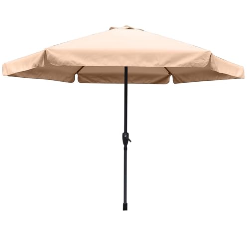 MA MAISON Ombrellone da Giardino Tondo 3 Metri - in Alluminio, Regolabile, da Esterno, Impermeabile, con Manovella, Tubo Ø 40 mm- Resistente ai Raggi UV