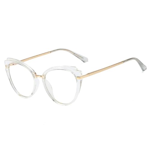 Lunettes œil de chat en titane et plastique pour femme avec verres transparents