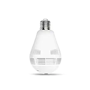 CAMCARE V380Pro Fisheye 360 degree Panoramic Wireless HD 1080p Full HD CCTV Wi-Fi Camera Led Bulb with Bulb Holder - Supports 64GB SD Card (Not Included)