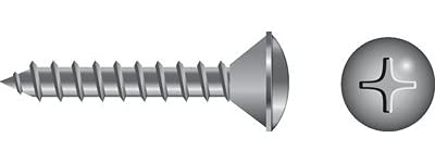 Tornillos Phillips autopercutantes cabeza ovalada SEACHOICE