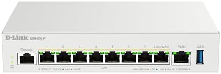 D-Link Guardian 600 PoE Multi-Gig Business Router (DBR-600-P), Multi-WAN Failover, SPI Firewall, 8X 2.5GbE PoE+ LAN, VPN, and Access Point Management (up to 10 APs)