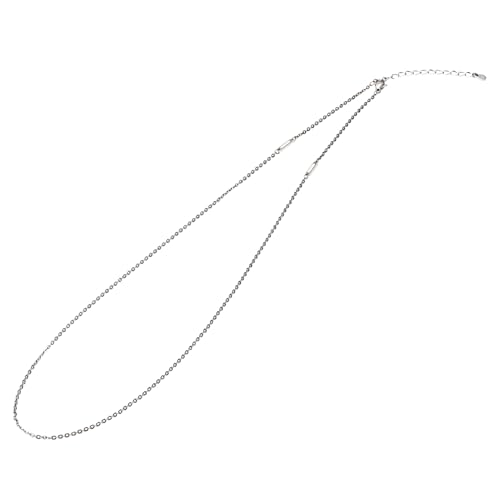 ファイテン(phiten) チタンチェーンネックレス ベーシック シルバー 50cm~55cm対応 純チタン採用 軽量わずか2g 平小豆チェーンメンズ レディース 健康アクセサリー スポーツシーンにも