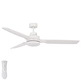 Mando a distancia: gracias al mando a distancia incluido, controla cómodamente los tres niveles de velocidad del ventilador de techo y enciende y apaga la iluminación.