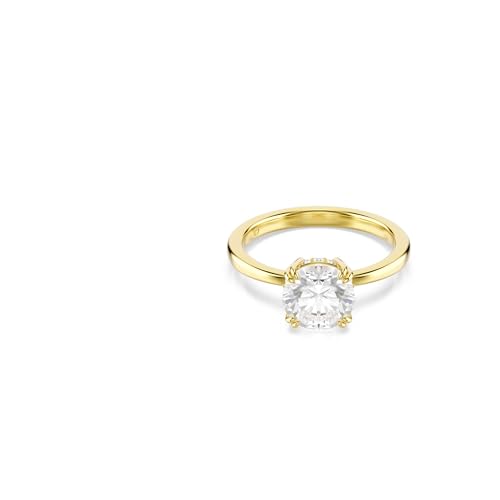Image of Swarovski Stilla Attract cocktail ring, Round cut, White, Gold-tone plated