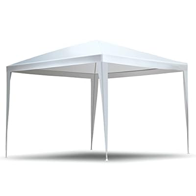 MGHH Party Tent 10 feet x 10 feet Gazebo Canopy Outdoor Tent for Parties Waterproof UV Protection Pavilion for Wedding, Camping, Events Shelter (White)