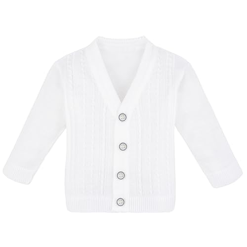 Image of Lilax Baby Boy Cable-Knit Basic Knit Cardigan Sweater