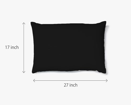Image of Filymore Solid Black Pillow Covers Set of 2 Covers| Made with Pure Microfiber Soft & Skin Friendly Pillow Cases | Size (17 x 27 inch (Black).