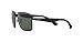 Ray-Ban Men's RB3516 Metal Square Sunglasses, Matte Black/Green Polarized, 59 mm