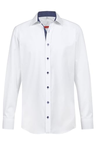GREIFF Modern with 37.5 Herren Hemd Langarm Regular Weiß/Blau 45/46