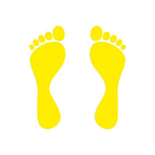 1 Pair of 2 Feet 12 cm Yellow Children's Foot Track Print Sticker Car Door Window Tattoo Decorative Film