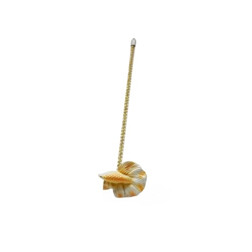 Image of 1 Pack Interactive Betta Fish Flare Stick Toy for Betta Tanks - Simulated Betta Training Teasing Toy for Betta Color Grow and Good Behavio (Yellow)