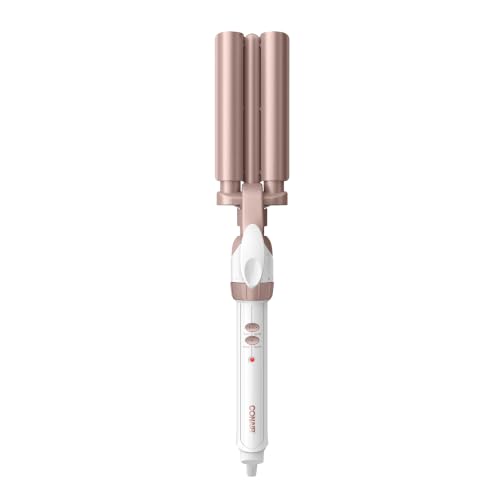Conair Double Ceramic 3 Barrel Curling Iron, Triple Barrel Waver Hair Tool Creates Deep, Continuous...