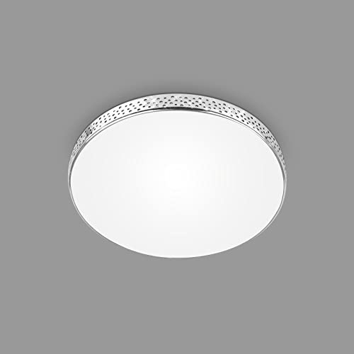 Preisvergleich Produktbild Briloner Leuchten - LED Bad Deckenleuchte Glitzereffekt, IP44 LED Badezimmerlampe, neutralweißes Licht, Chrom, 285x65 mm (DxH)