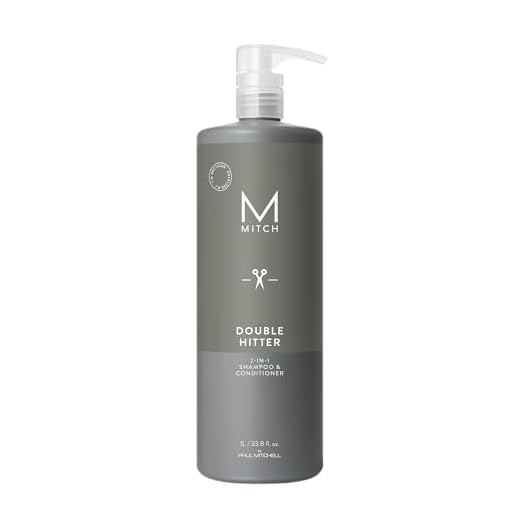 Paul Mitchell MITCH Double Hårt schampo & balsam – 2-i-1 Deep Cleansing Shampoo för män, hårvård schampo balsam för mild rengöring, 1000 ml