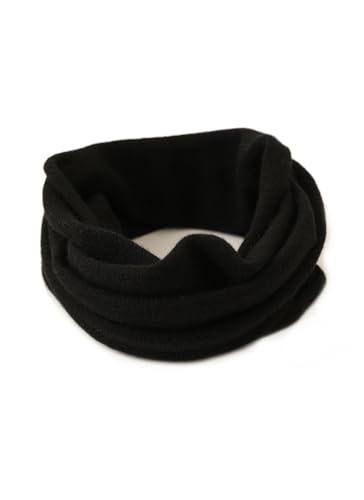 100% Cashmere Loop Scarf for Women Men, Soft Warm Knitted Tube Scarf Solid Colour, Autumn Winter Round Scarf Unisex Fashion Circle Neck Warmer Loop Scarves Windproof Knit Snood Scarf, Warm Gift Black
