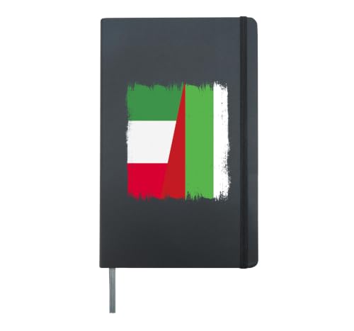 Italy Bulgaria Dual Flag Italian Bulgarian Heritage Hardcover Journal, Black