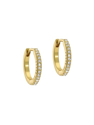 Ted Baker Heplie Crystal Hoop Earrings (14mm outside diameter) For Women (Gold/Crystal)