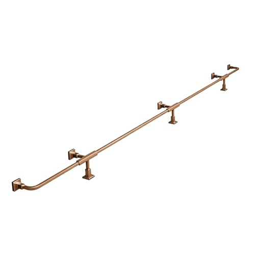 Barra De Apoyo De Pies Para Bar Kit De Riel Pie Acero Inoxidable 304, Dimensión Personalizada, Altura 7,9 Pulgadas, Distancia Pared 5, Para La Biblioteca Del Mostrador Patio(Rose Gold,4.4M/14.44FT)