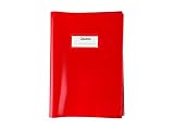 Colourbook Copriquaderno Maxi Shiny per Quaderni A4 - Copertina in Plastica Trasparente Colorata, Alette Salva Angoli, Etichetta Porta Nome, Colore Rosso Brillante