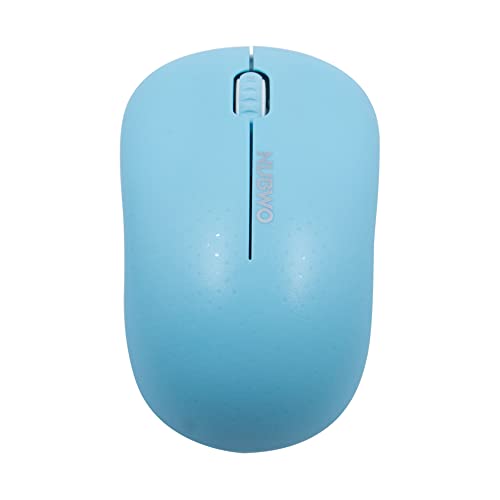 NUBWO NMB-012 Silent Wireless Mouse, 2.4 GHz with USB Mini Receiver, 1200 DPI Optical Tracking, 18-Month Battery Life, Ambidextrous PC/Mac/Laptop – Blue