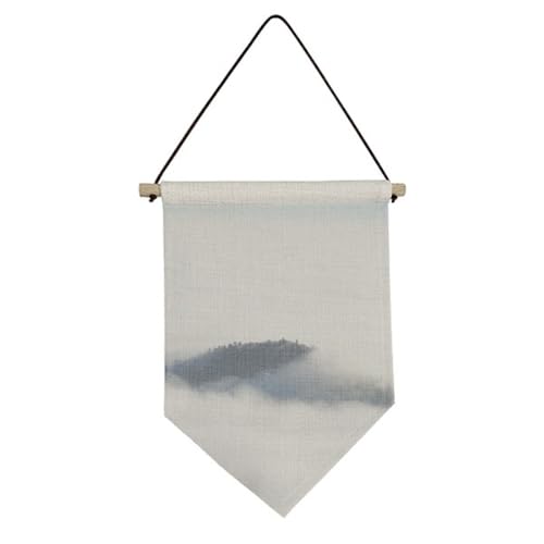 Drapeau en toile de nature suspendu pour salon style chalet moderne