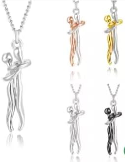 Ioly's Hug Necklace for Couples Affection Link Pendant Collar de Abrazo Eterno Unity Jewelry Hugging Necklace Matching Couple Necklaces for Him & Her Love Pendant for Women - Image 2