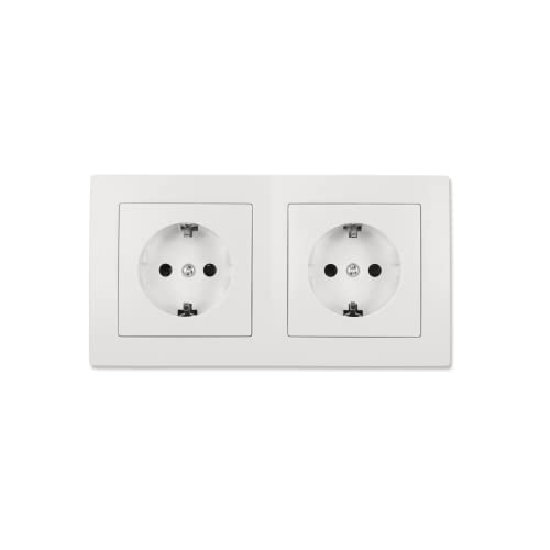 MC POWER - Enchufes de pared | Flair | Set Beginner 2S 3 piezas | blanco mate