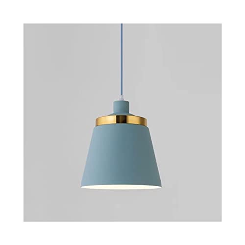 Lustre suspension abat-jour bleu pour ajuster la lumière du salon