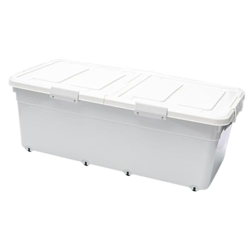 Sharplace Contenedor Bajo Cama con Ruedas para Guardar Ropa Zapatos Libros y Tapa de Doble Apertura en Material PP Robusto y Adecuado para, Alto