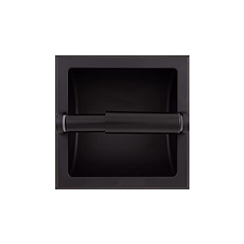 Image of Millbridge Recessed Toilet Paper Holder for Bathroom, Matte Black, Space-Saving and Easy to Install - Design House, 544554