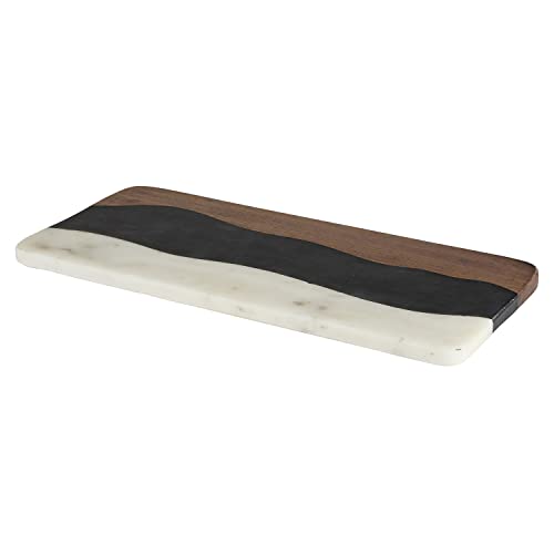 Tabla para servir de mármol y madera rectangular 15.5 x 7 pulg miniatura 2