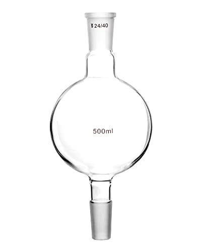 Qwork Lab Distillation Glass Bottle, 500Ml 24/40 Chromatography Reservoir Flask, 1 Pack #TOP1
