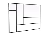 Verrière atelier design en aluminium thermolaqué - Dimensions : Longueur 180 cm x Hauteur 130 cm x Profondeur 3.5 mm - Verre trempé - Coloris : noir - ARTENA