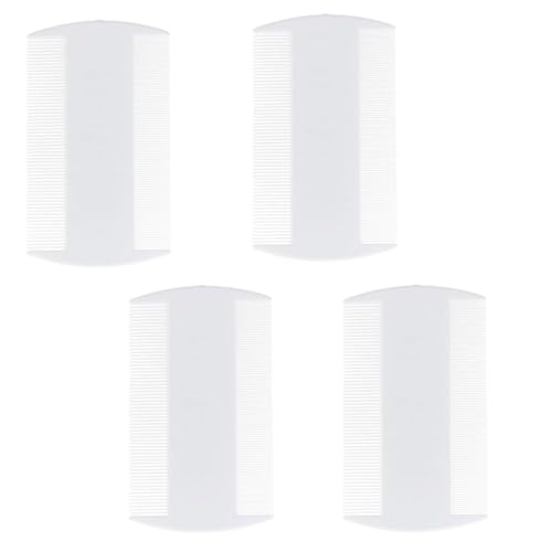 ZHAOYCSH 4 Piezas Peines para Piojos y Pulgas, Peine AntiPulgas de Doble Cara para Mascotas, Niños y Adultos - Peine Fino para Eliminar Liendres y Huevos - Peines de Plástico Duradero en Blanco