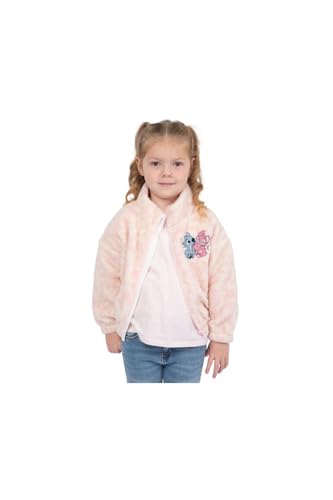 Disney Stitch Jacket For Girls | Girls Fleece Jackets | Angel And Stitch Jackets | Girls Zip Up Jackets | Cream Sizes 6 To 143
